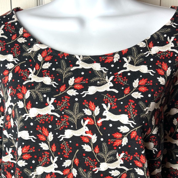 BODEN Penny Jersey Dress Woodland Bunny NWOT Red White Black Long 16 - Picture 6 of 9